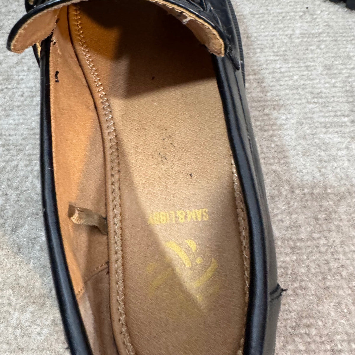 Sam & Libby Loafers Womens 10 Black Gold Chain Lug Sole Platform Preppy Goth