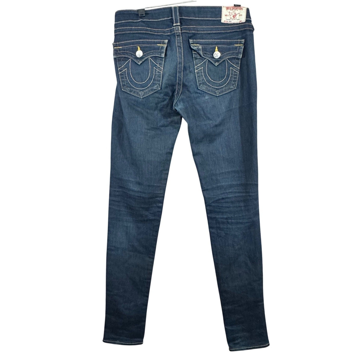 Y2K True Religion Jodie Skinny Jeans Womens 29 Dark Wash Low Rise Flap Pocket