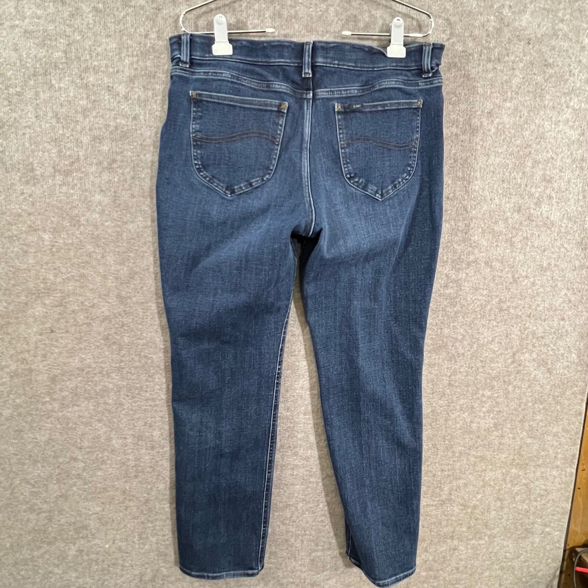 4 Pair Lee Slim Fit Straight Leg Jeans Womens 16 Medium Dark Wash Mid Rise Denim