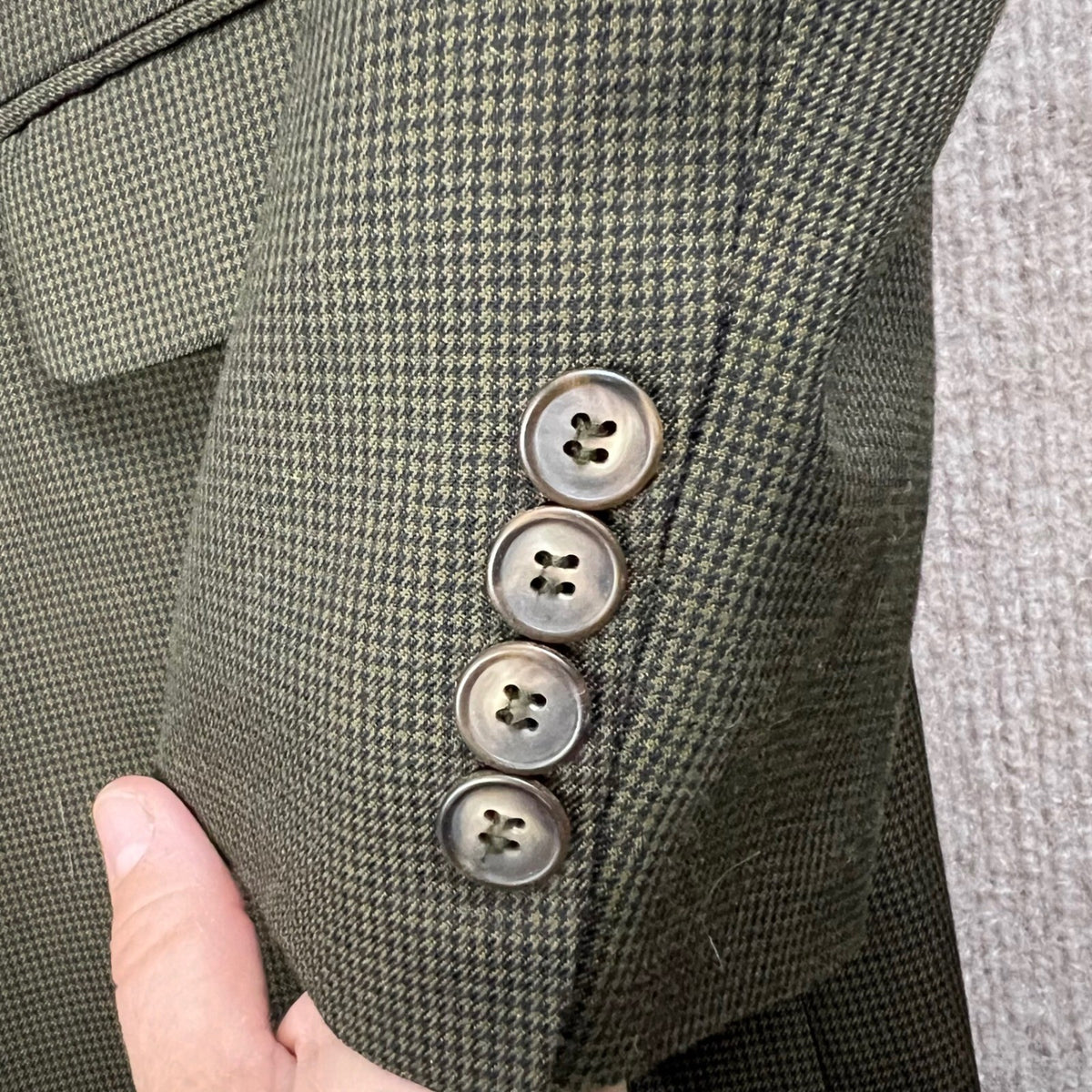 Cellini Linea Uomo 42R Men 2pc Suit 33x29 Brown Houndstooth Career