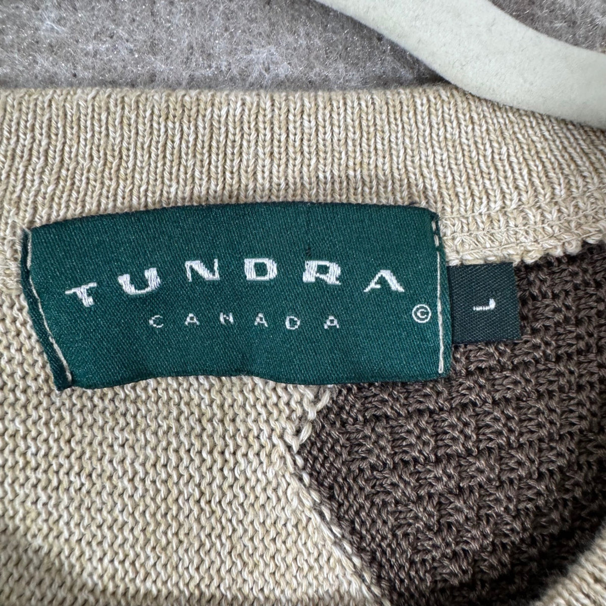 Vintage Tundra Sweater Mens Large Textured Abstract Zig Zag 3d Knit Cosby Style