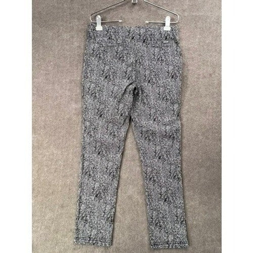 Calvin Klein Women's Pants Size 14 Black White Abstract Print Career Trousers
