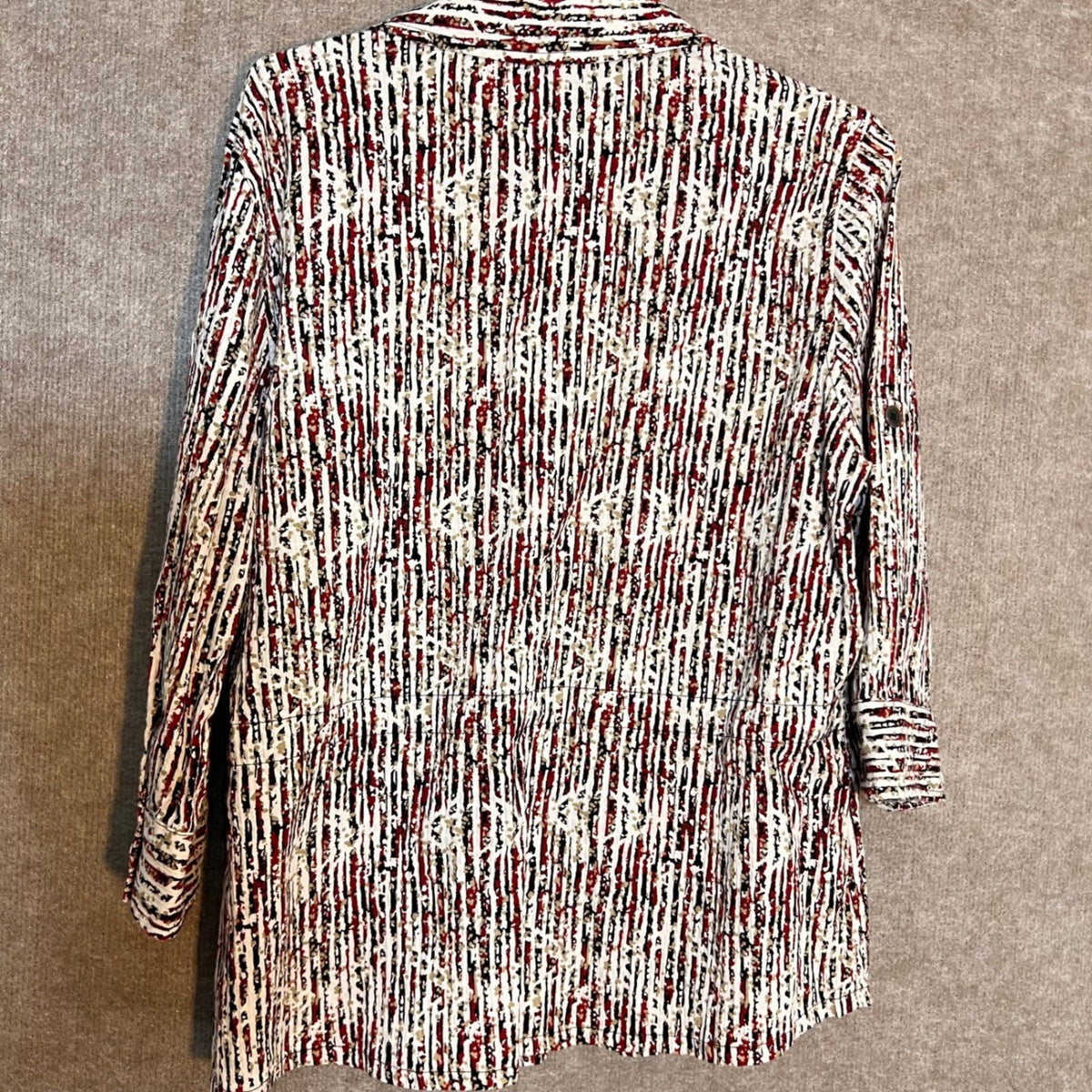 Christopher & Banks Button Up Shirt Womens Medium Abstract Stripe Seersucker