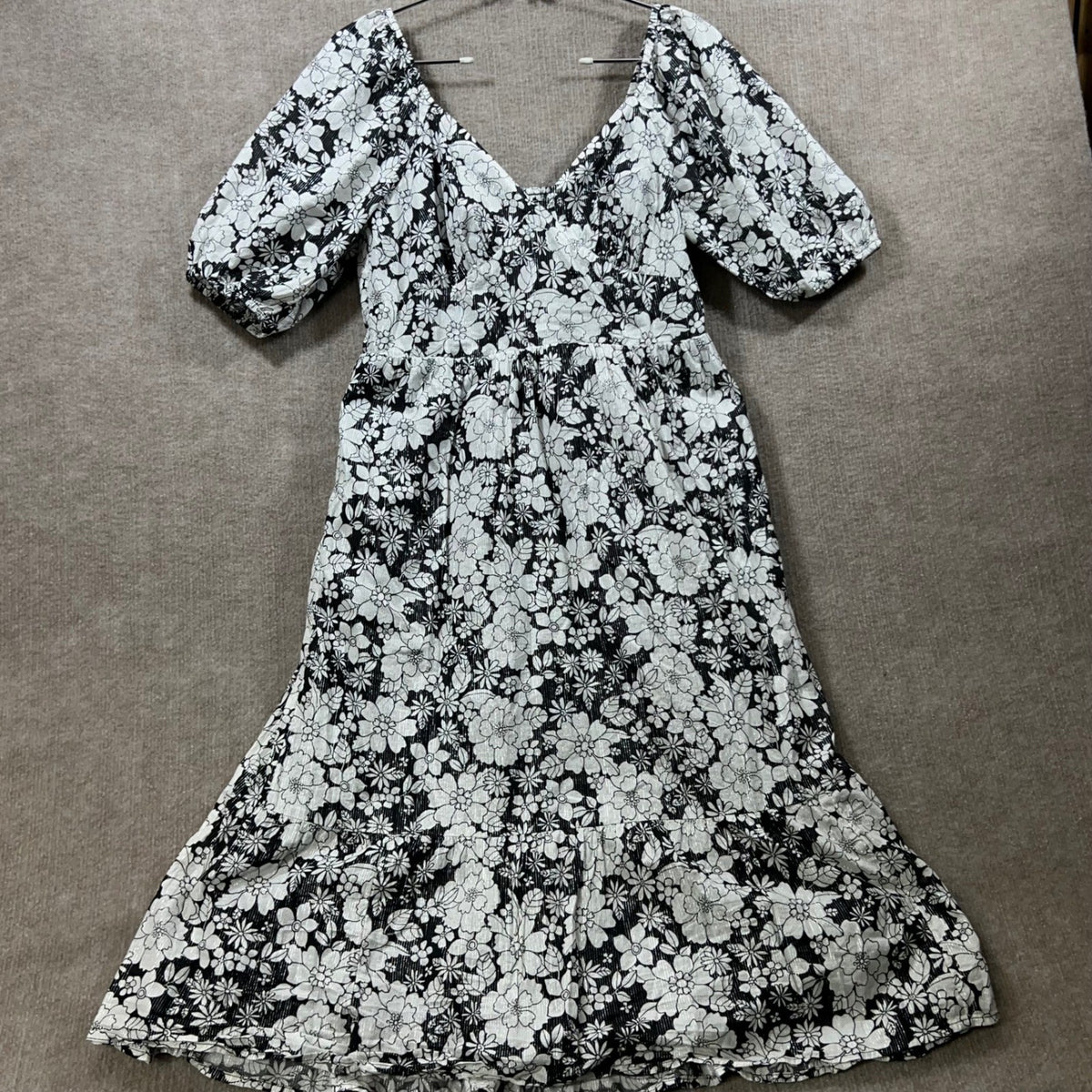 GAP Puff Sleeve V-Neck Floral Tiered Midi Dress Spring Mother's Day Capsule