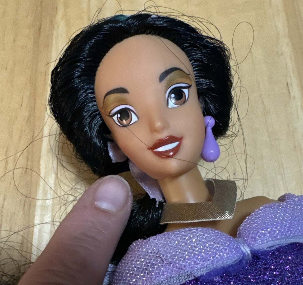 Vintage 90s Disney Store Exclusive Princess Jasmine Doll Purple-see Description