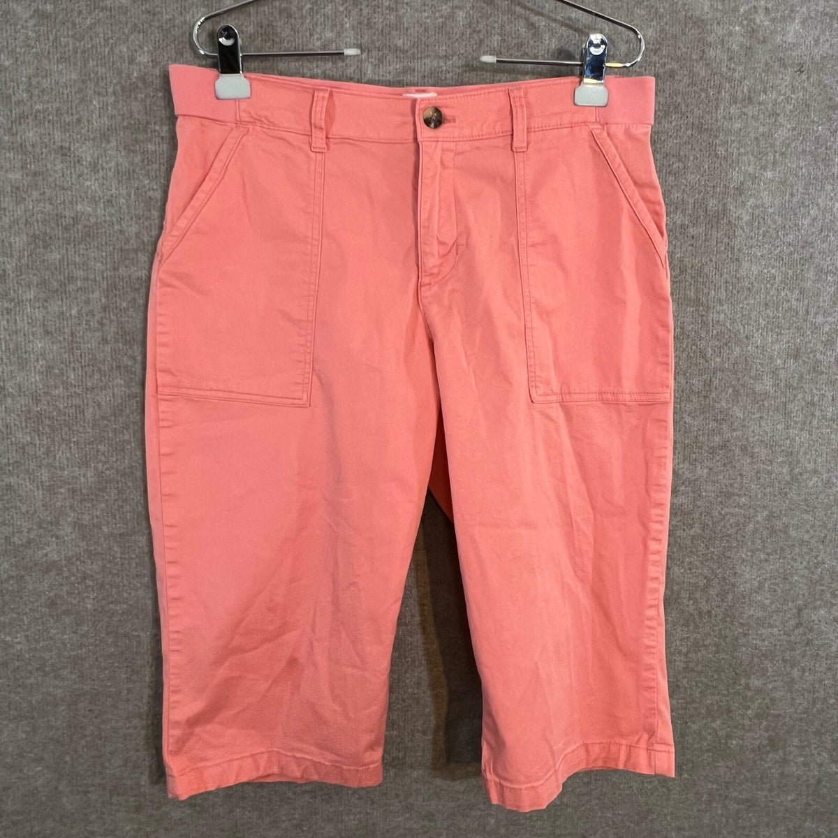 Lee Capris Womens 14 M Coral Pink Stretchy Casual Minimalist