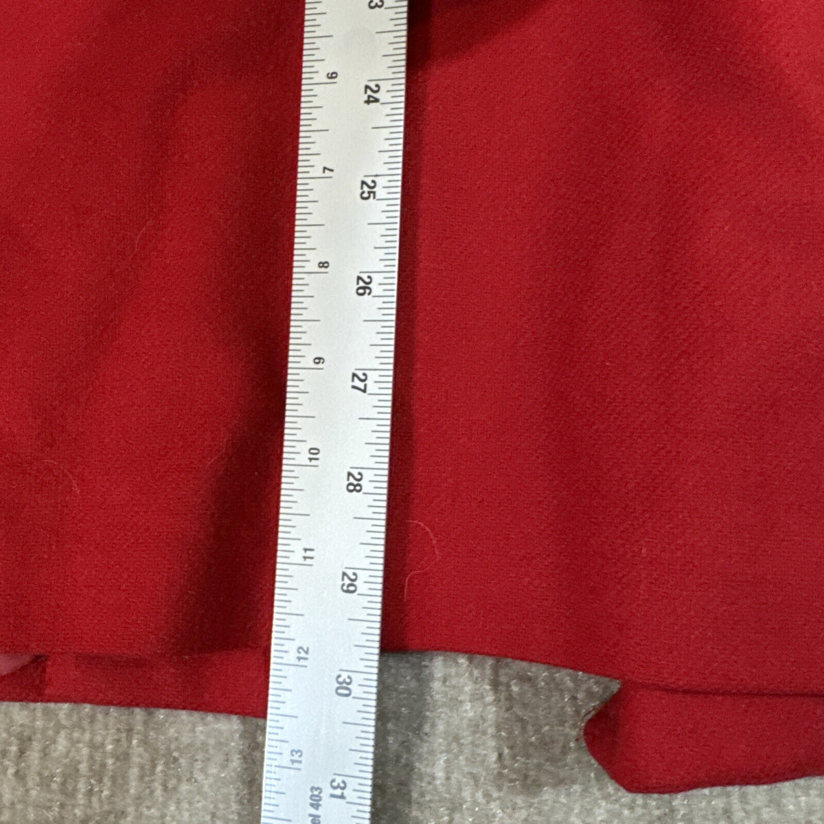 Jaclyn Smith Women Blazer 16 Wool Red Open Front Patch Pocket