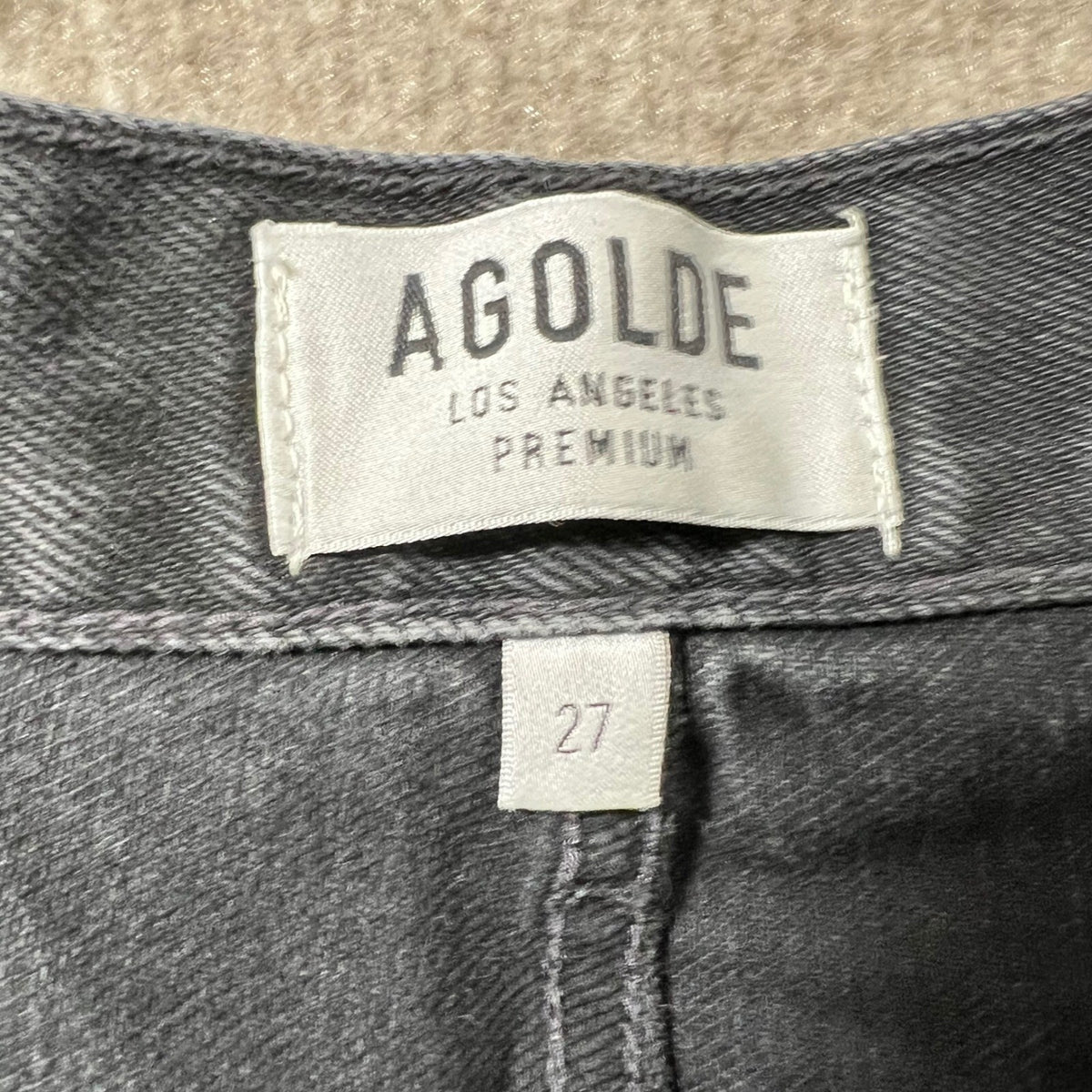 AGOLDE Distressed Grey Denim Cut Off Shorts Button Fly Size 27