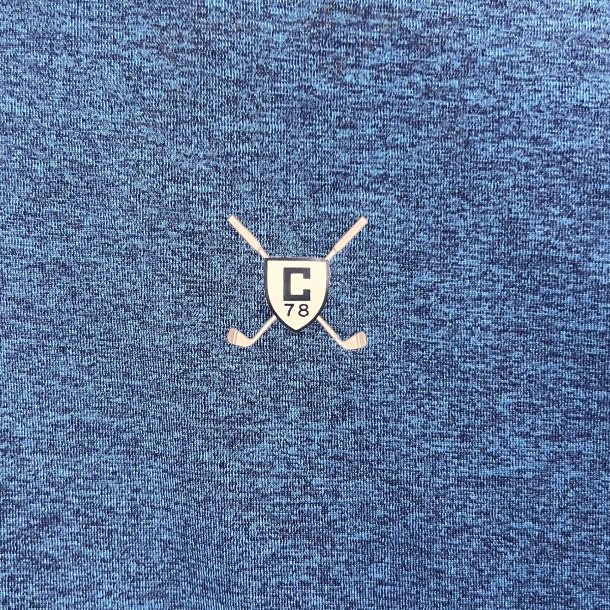 Chaps Golf Polo Shirt XL Blue Heathered Performance Golf Clubs Logo Casual