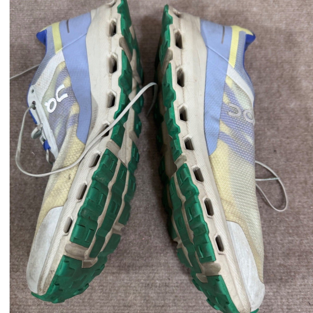 On Cloudstratus Running Shoes Men 12 White Green Blue Helion Cushion Sneakers