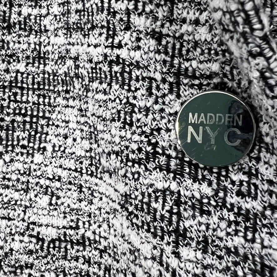 Madden NYC Blazer XXL Black White Tweed Knit Cropped Jacket Career