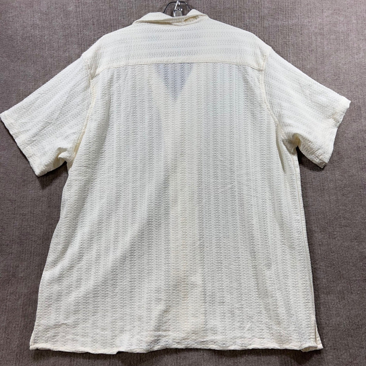 Distortion Mens XXL Textured Camp Shirt Short Sleeve Button Front Cuban Collar