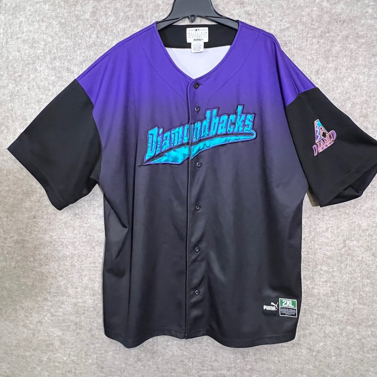 Vintage Y2K Arizona Diamondbacks Jersey Men 2XL Oversized Purple Era Puma