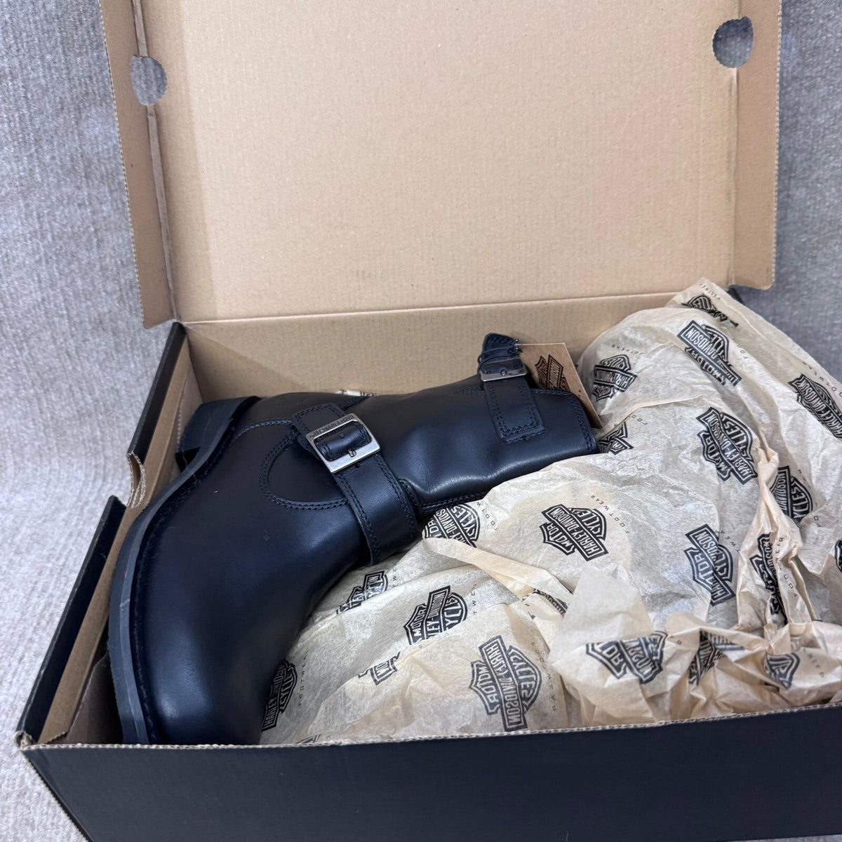 Harley Davidson Women's Barlyn Black Leather Engineer Boots Size 10