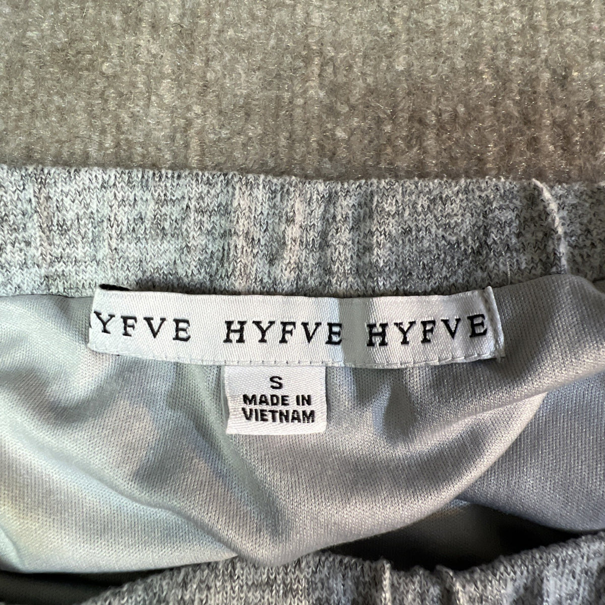Womens Hyfve Gray Heather Knit Skirt Hi Low Small Asymmetric Comfort Elastic