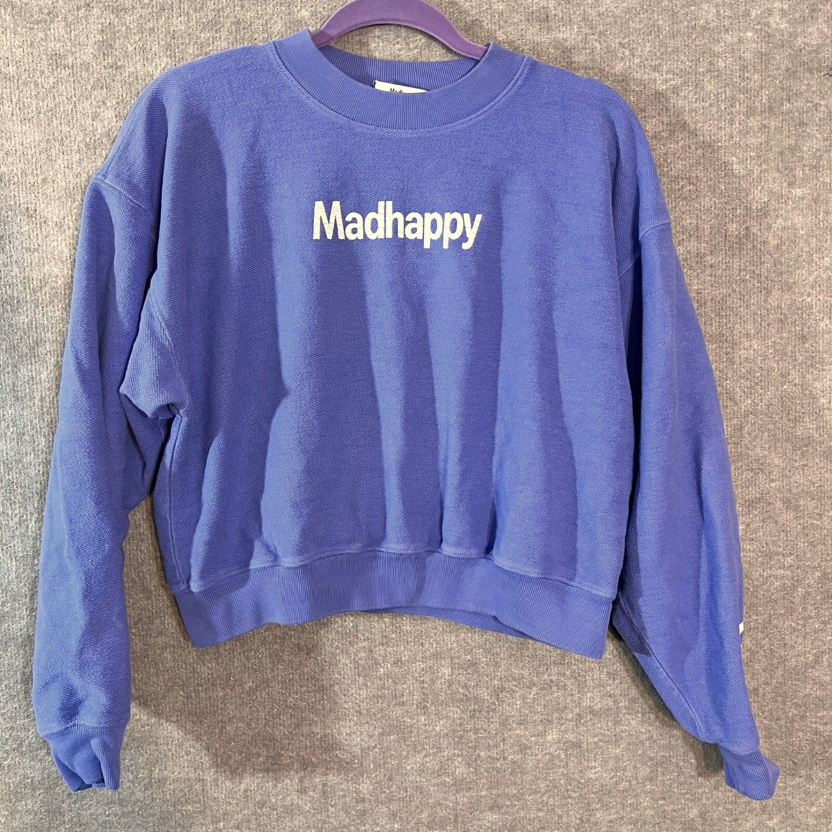 Madhappy Sweatshirt Womens Small Lavender Peace Sign Graphic Pullover Streetwear