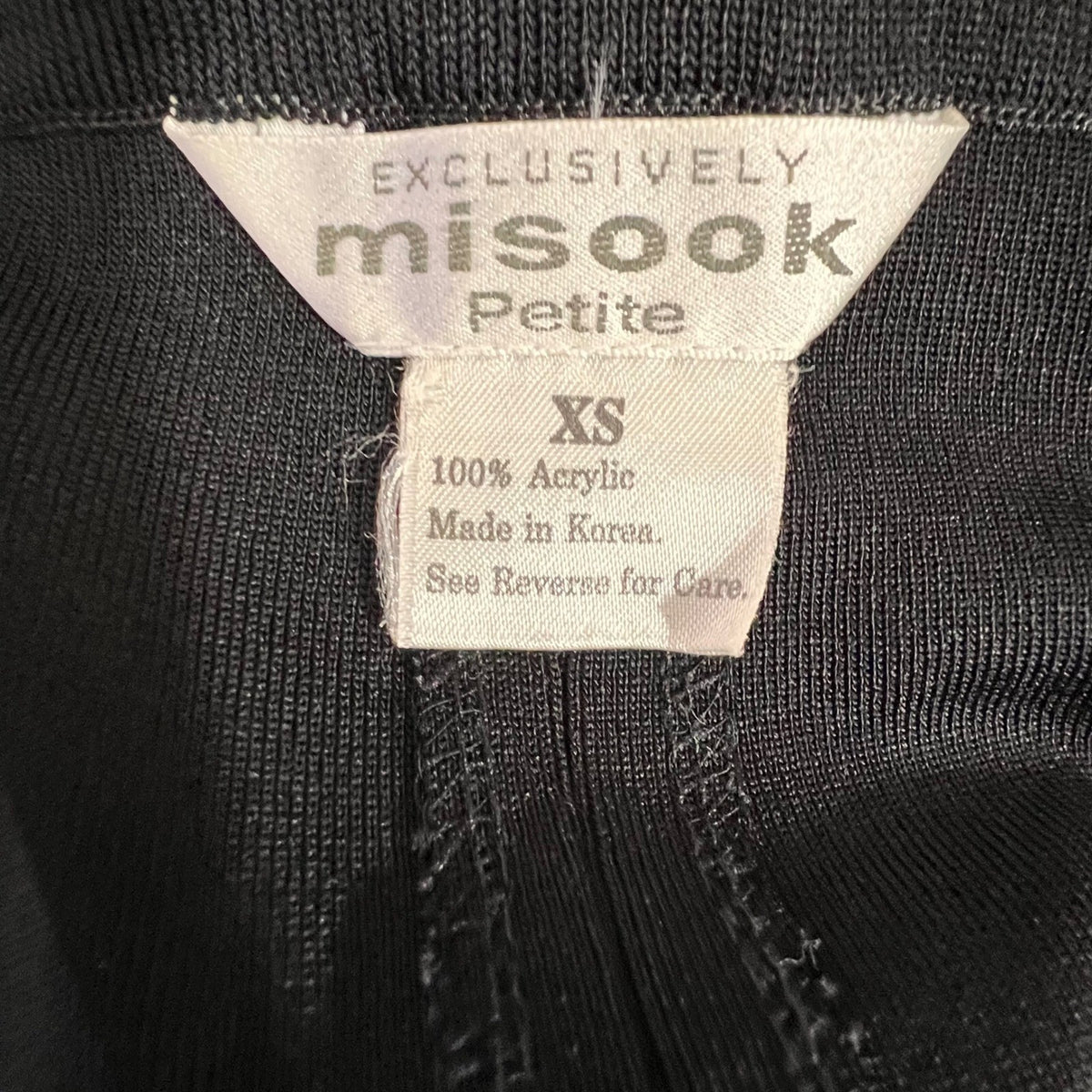 Vintage Exclusively Misook Pants Womens XS Black Knit Stretchy Minimalist