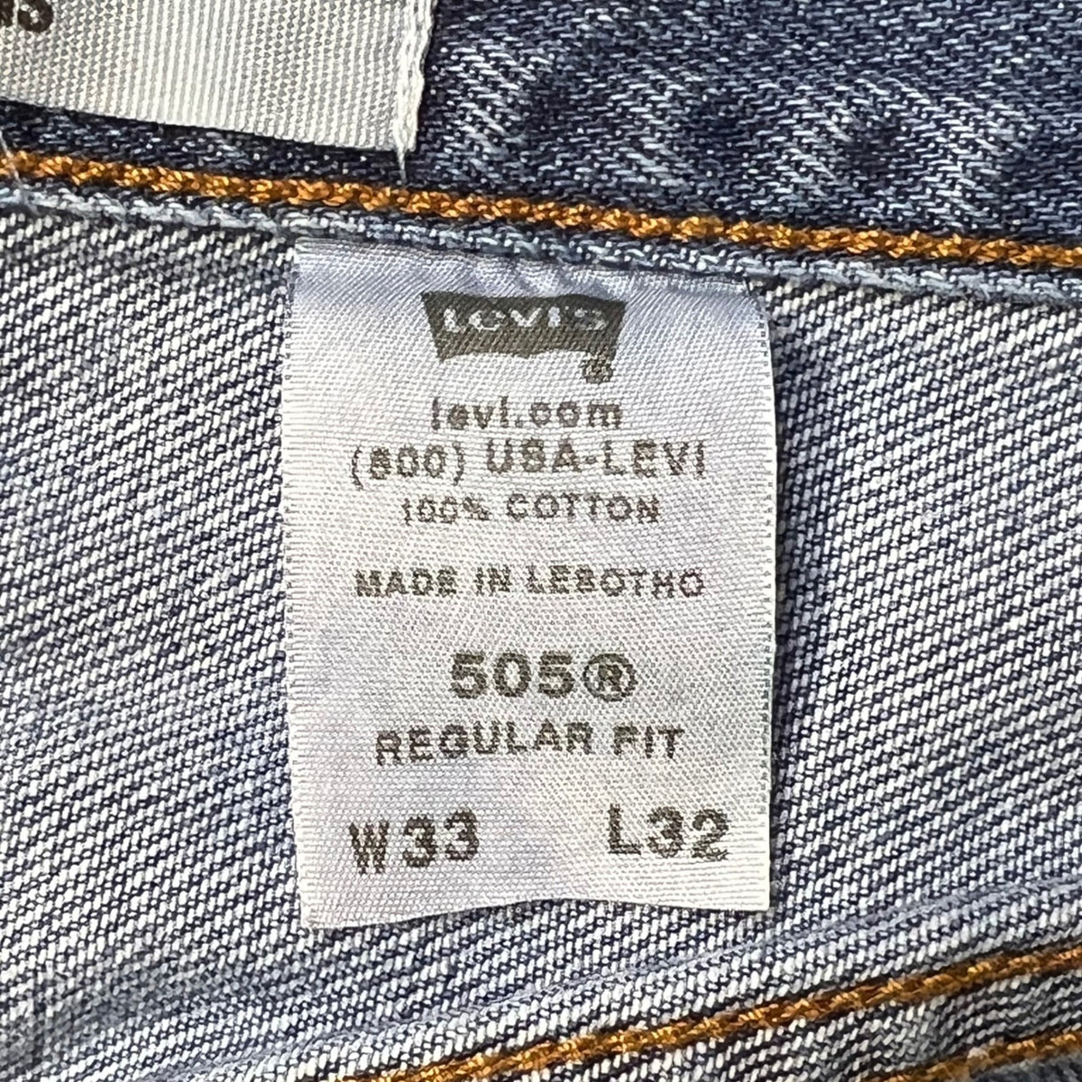 Levi's 505 Regular Fit Jeans Blue Denim Men's Size 33x32 Classic Style