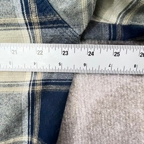 Work n Sport Plaid Flannel Shirt Mens LT Long Sleeve Western Style Blue
