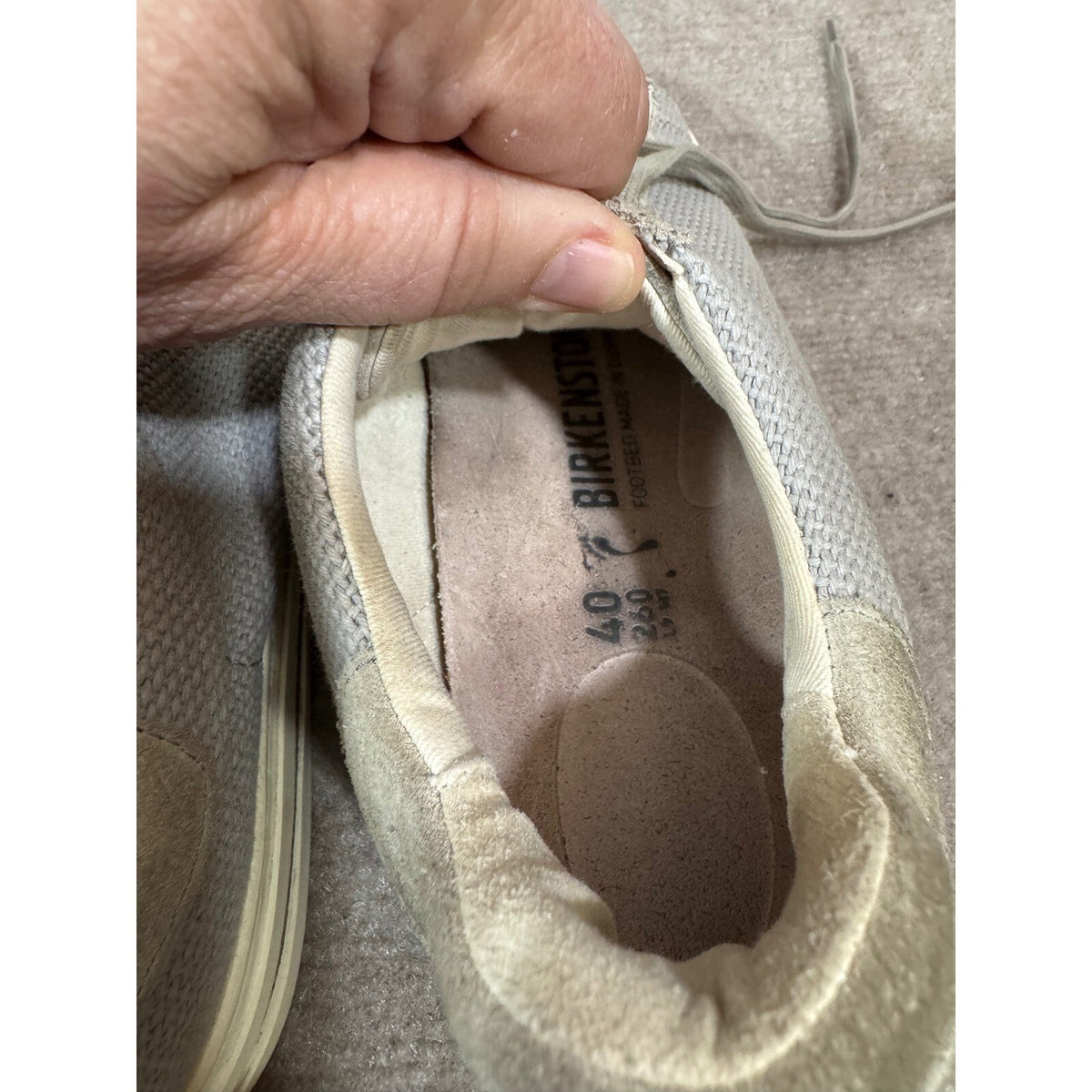 Birkenstock Bend Low Sneakers Women 9 Grey Suede Canvas Comfort Casual Gorpcore