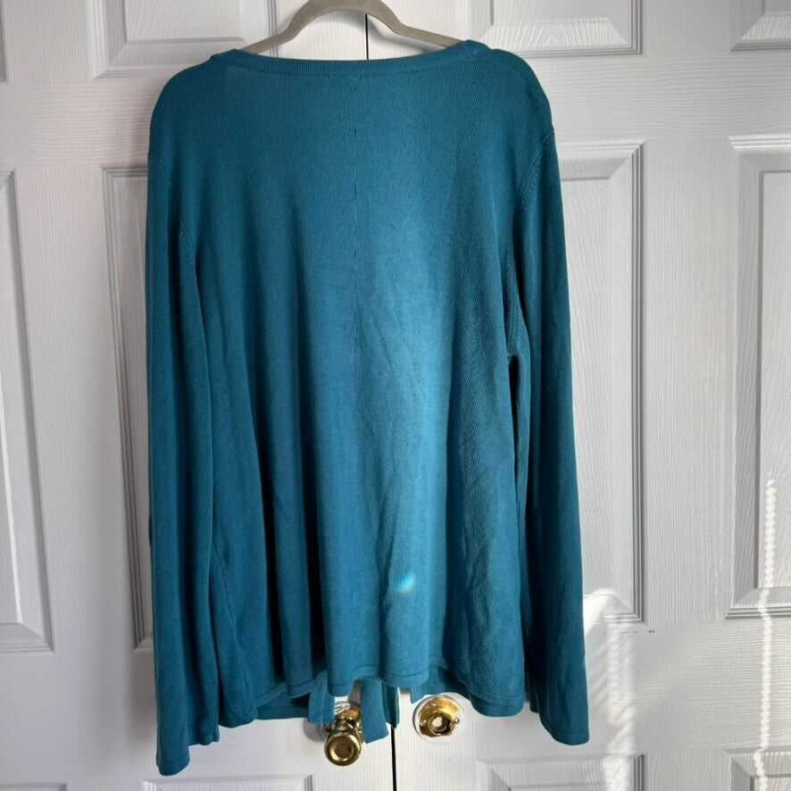 CATO Woman 26/28 Sweater with Embellished Neckline and Attached Tie Front Jacket