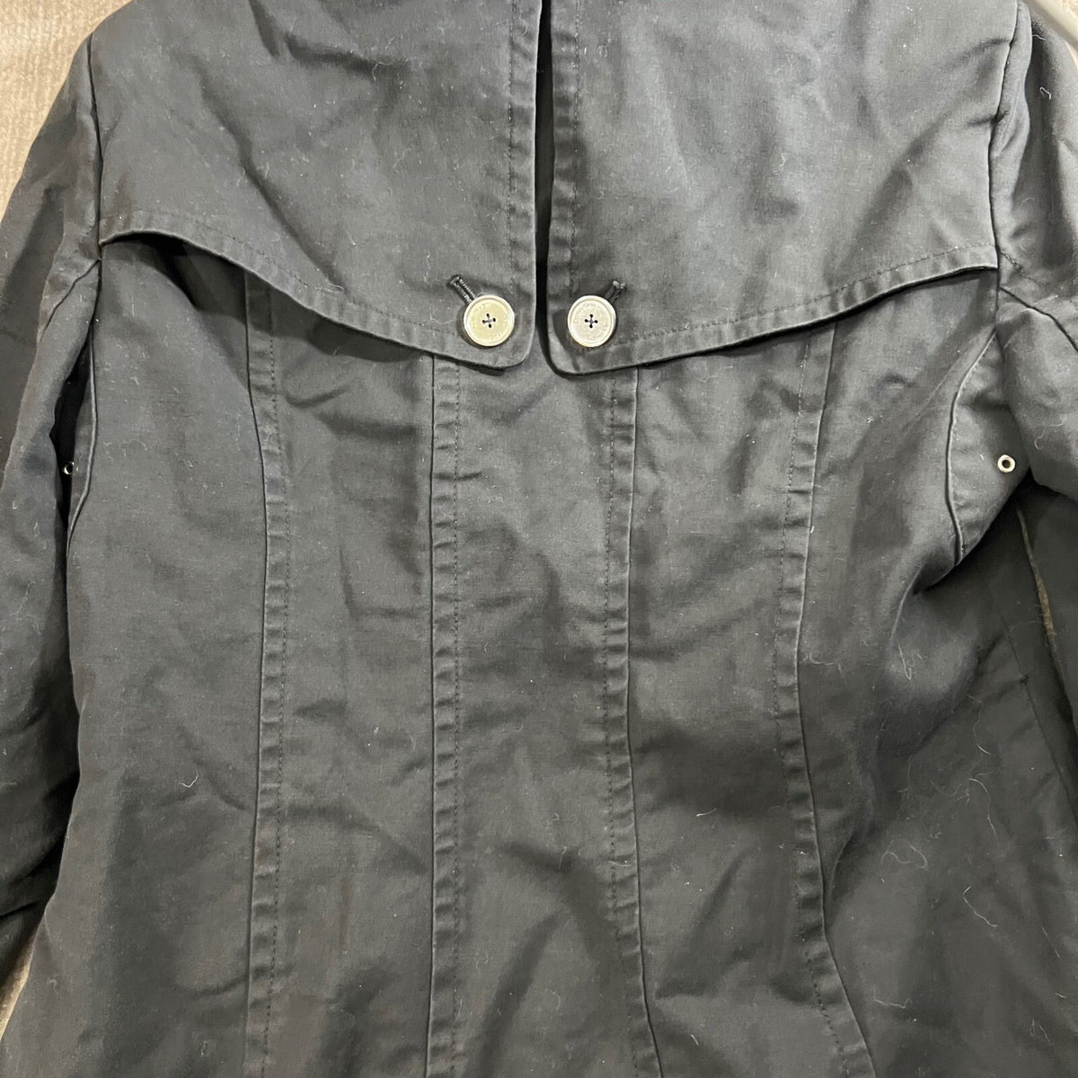 Calvin Klein Jacket Petite XS Black Full Zip Collared 97% Cotton Stretch