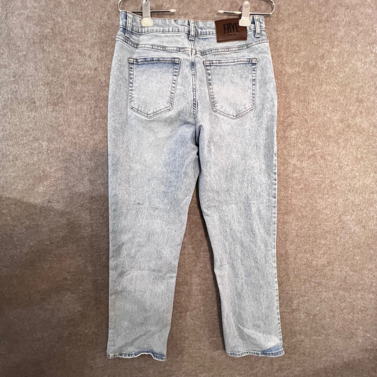 Frye High Rise Straight Leg Jeans Women 6/28 Light Wash Denim Acid Wash
