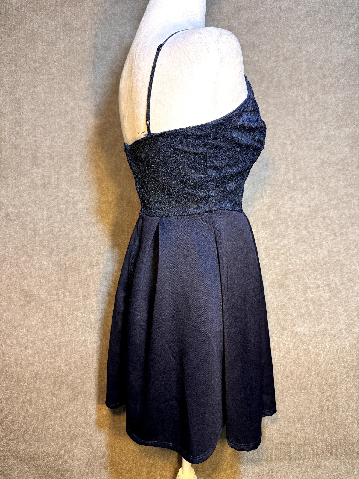 Charlotte Russe M Dress Navy Skater Baby Doll Sweetheart Fairy Prom Hoco