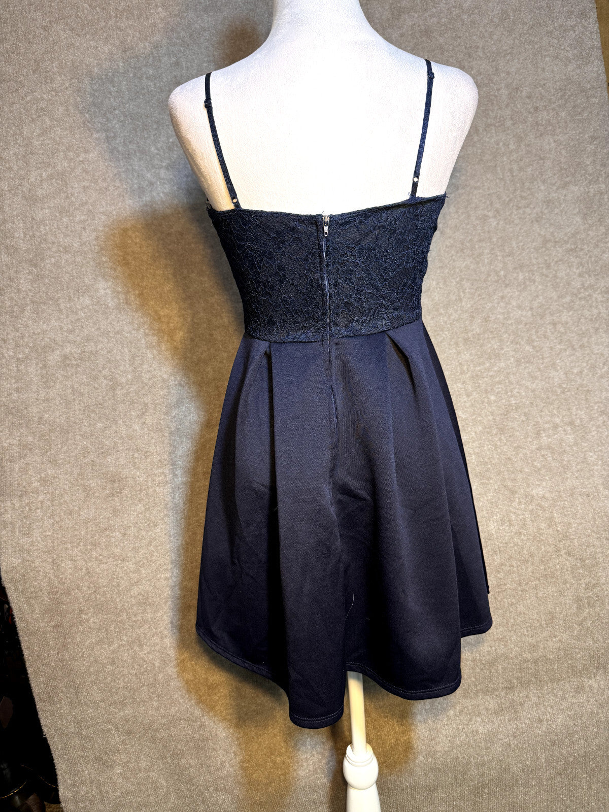 Charlotte Russe M Dress Navy Skater Baby Doll Sweetheart Fairy Prom Hoco