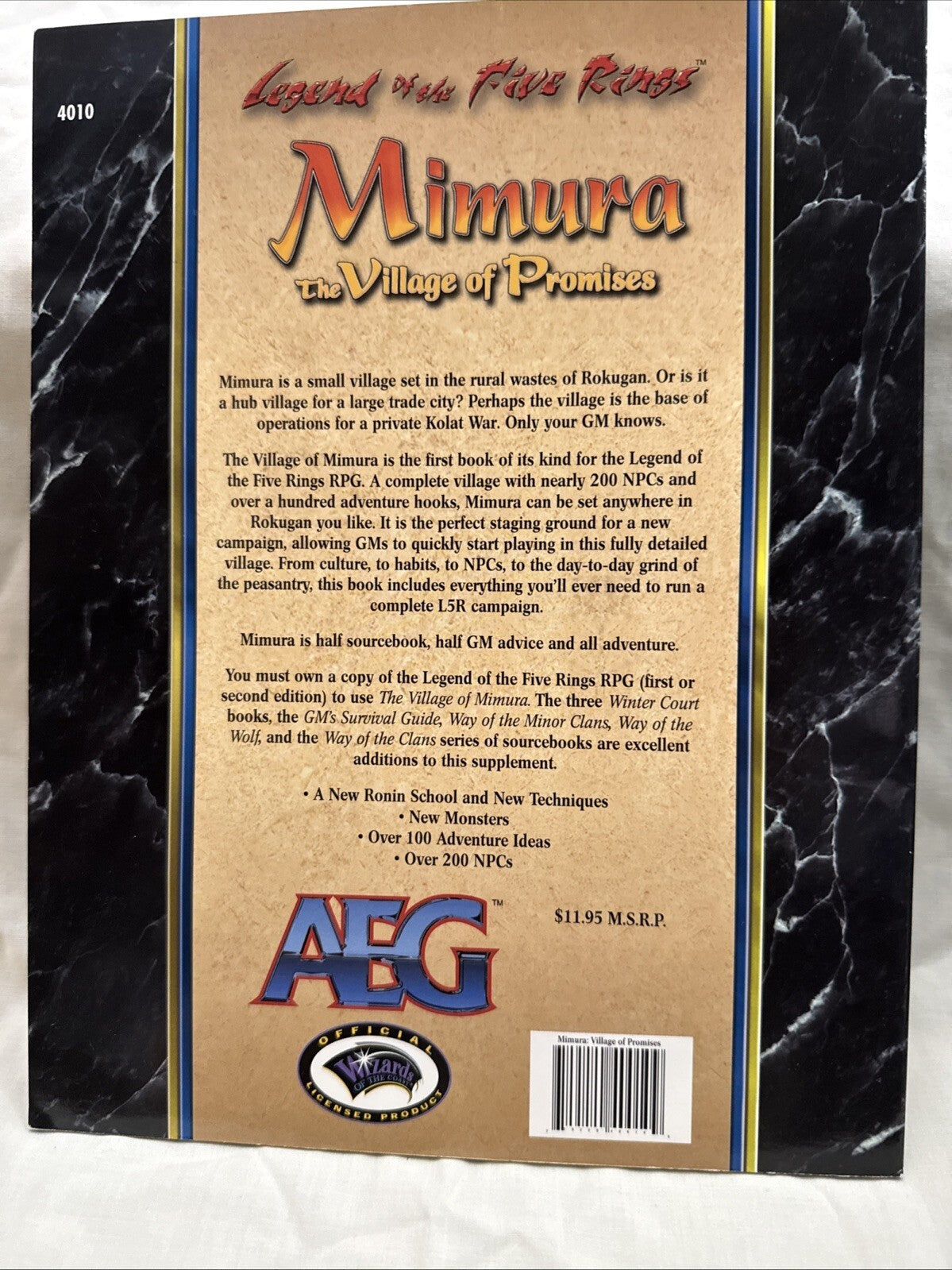 AEG L5R RPG Mimura - Village of Promises 4110. Legend Of The Five Rings.