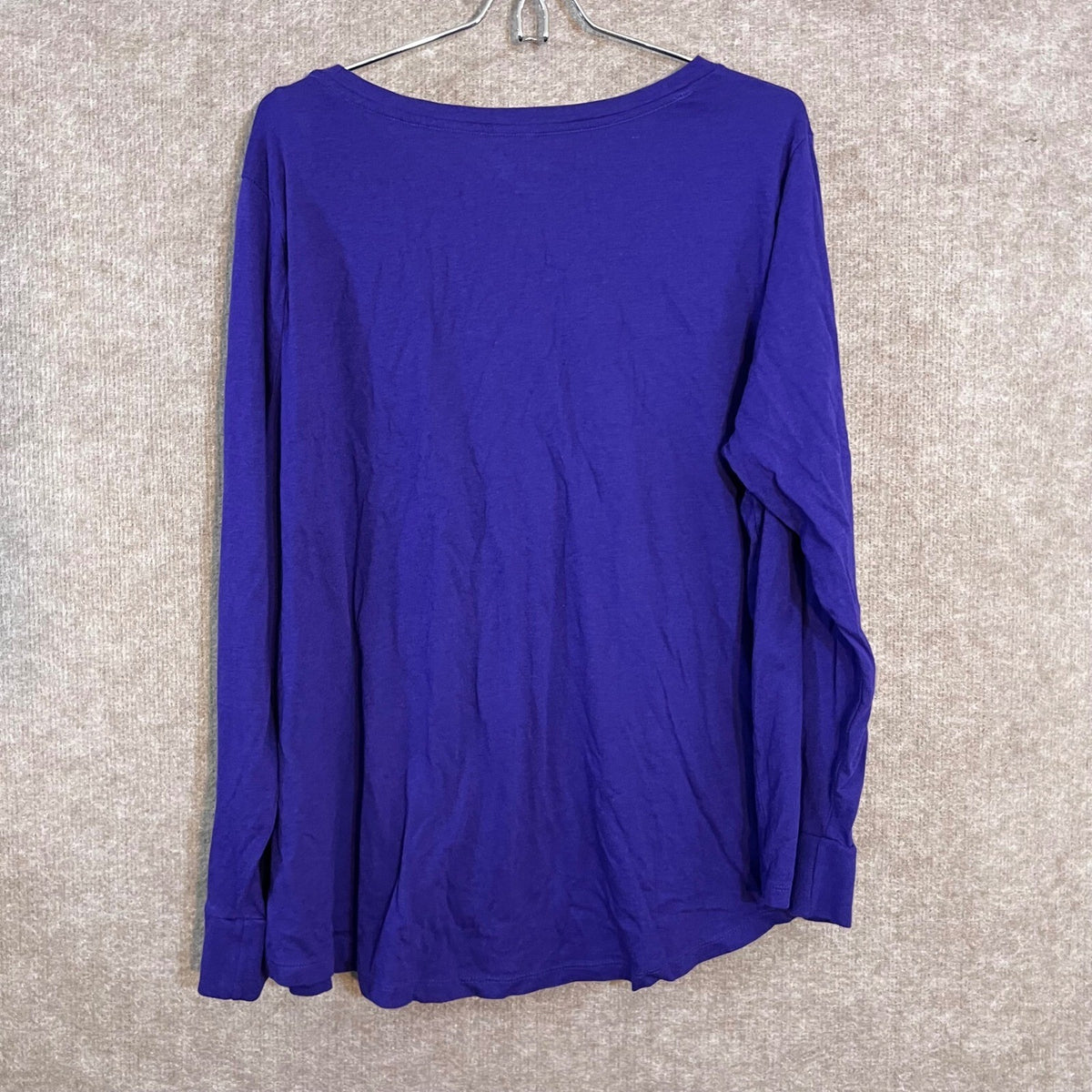 Terra & Sky Long Sleeve Tee Womens 2X Pop Violet Tencel Modal Semi Fitted