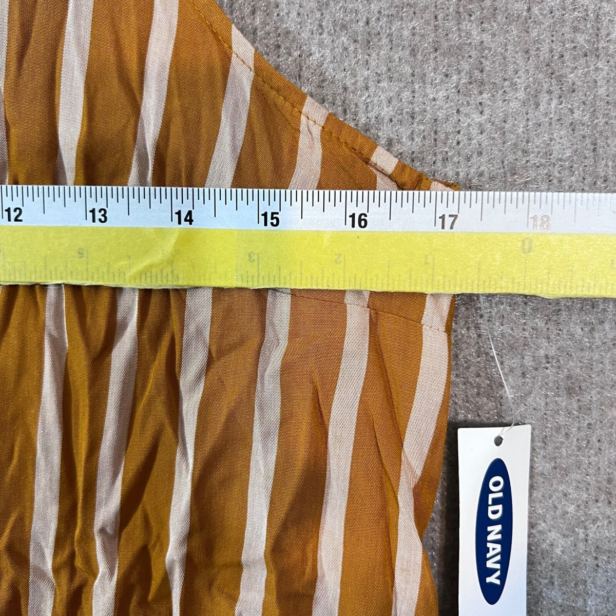 Old Navy Tank Top Womens Small Mustard Yellow White Striped High Neck Sleeveless