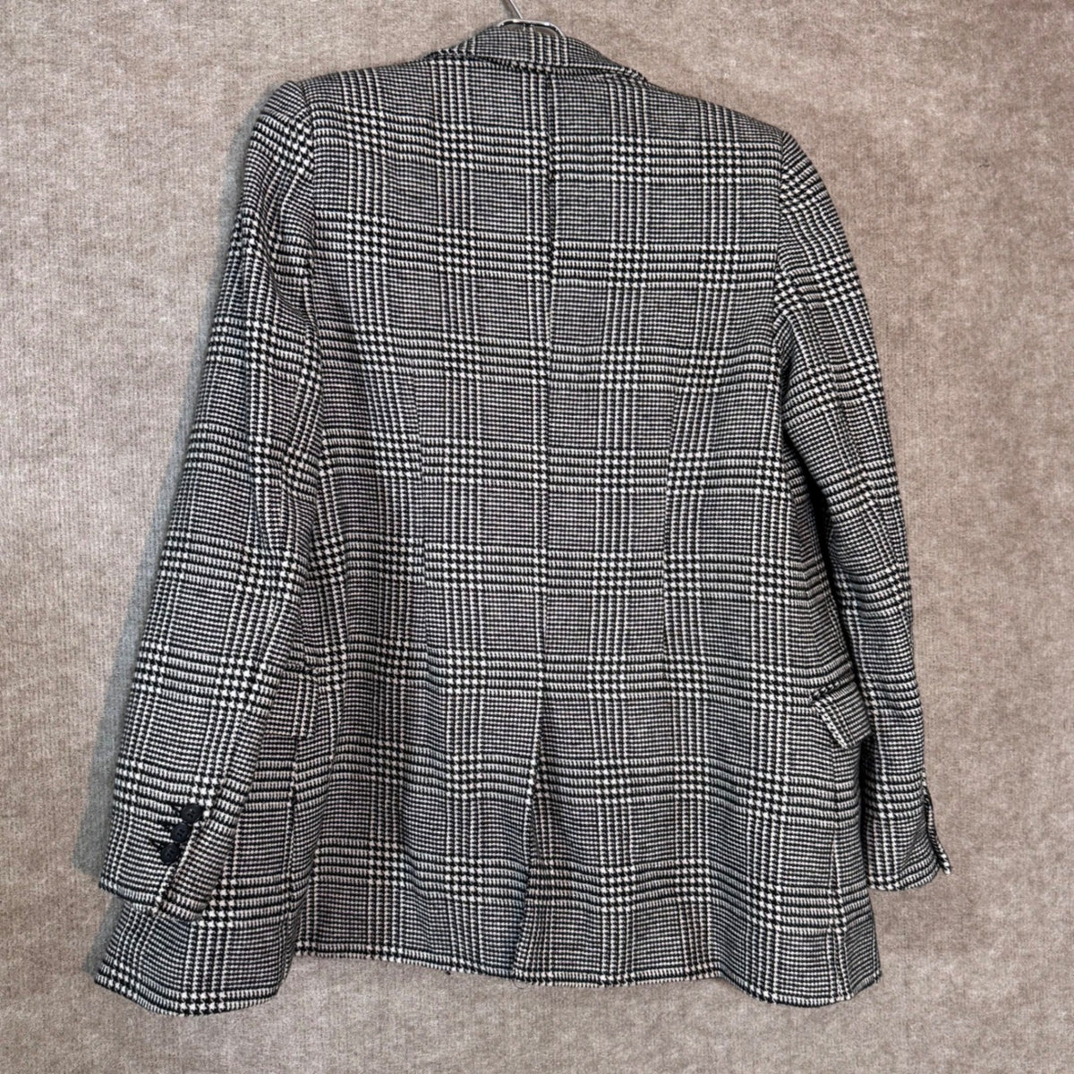 Current/Elliott Glen Plaid Blazer Women 1 Black White Wool Blend Academic Chic