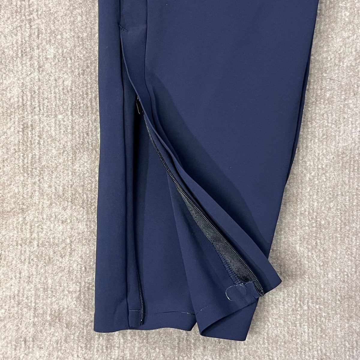 Athleta Metropolis Straight Leg Pants Navy Blue Drawstring Ankle Zip Size 0