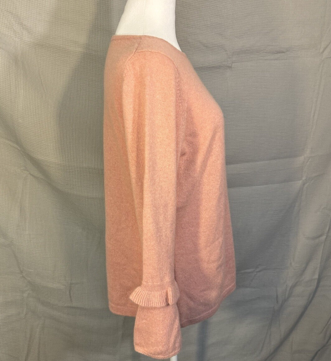 Charter Club Sweater Women S Barbie Pink Cashmere Ruffle Flare Capsule Classic