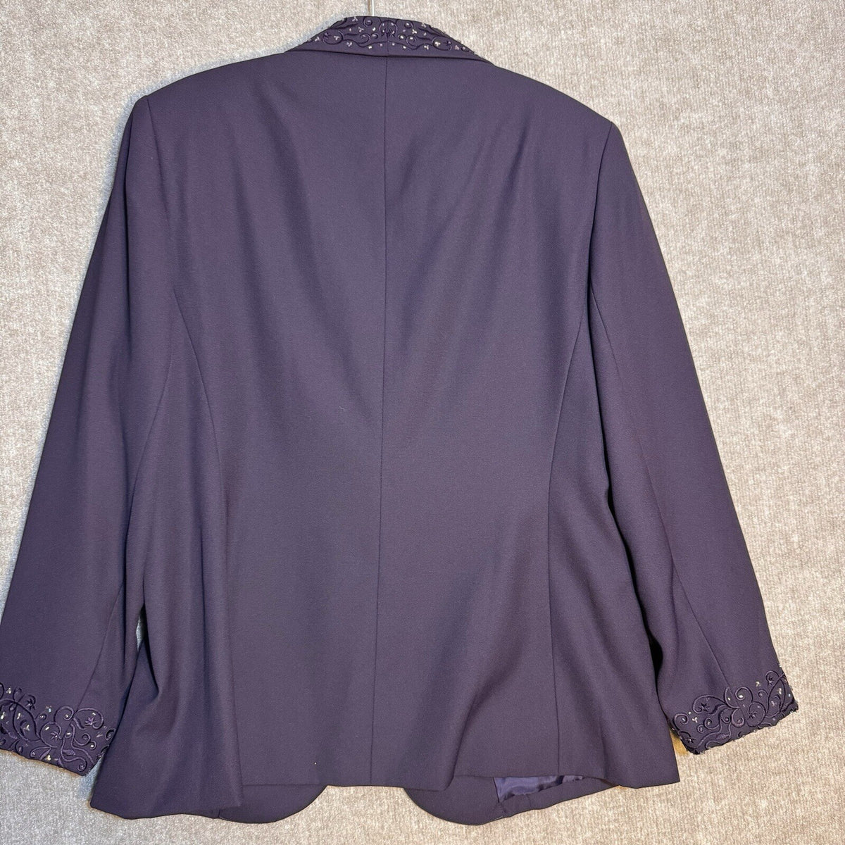 Executive Collection Sz 14 Beaded Embroidered 1-Button Blazer Cocktail Evening