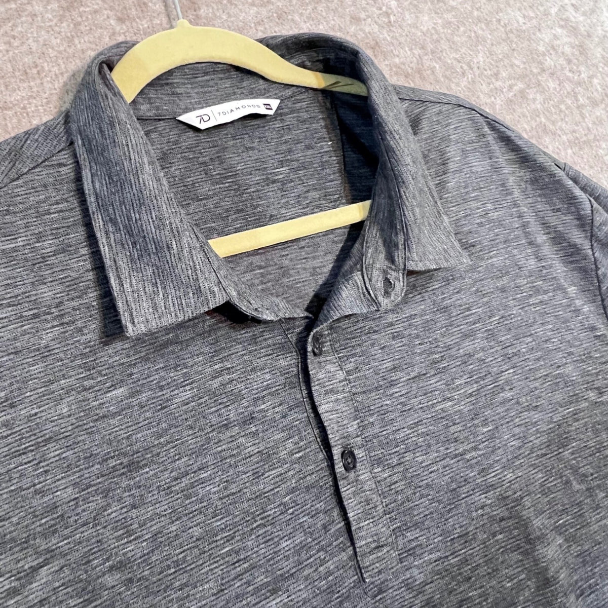7 Diamonds Gautier Polo Shirt Mens XXL Grey Heathered Short Sleeve Performance
