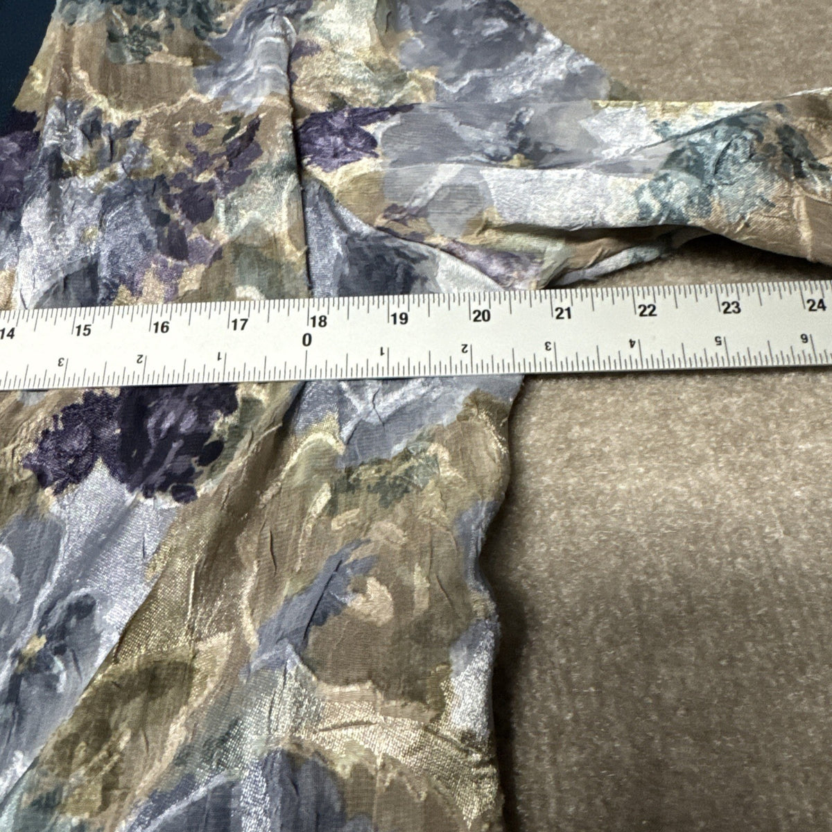 Vintage R&M Collection Womens 10 Padded Open Jacket Lavender Teal Floral