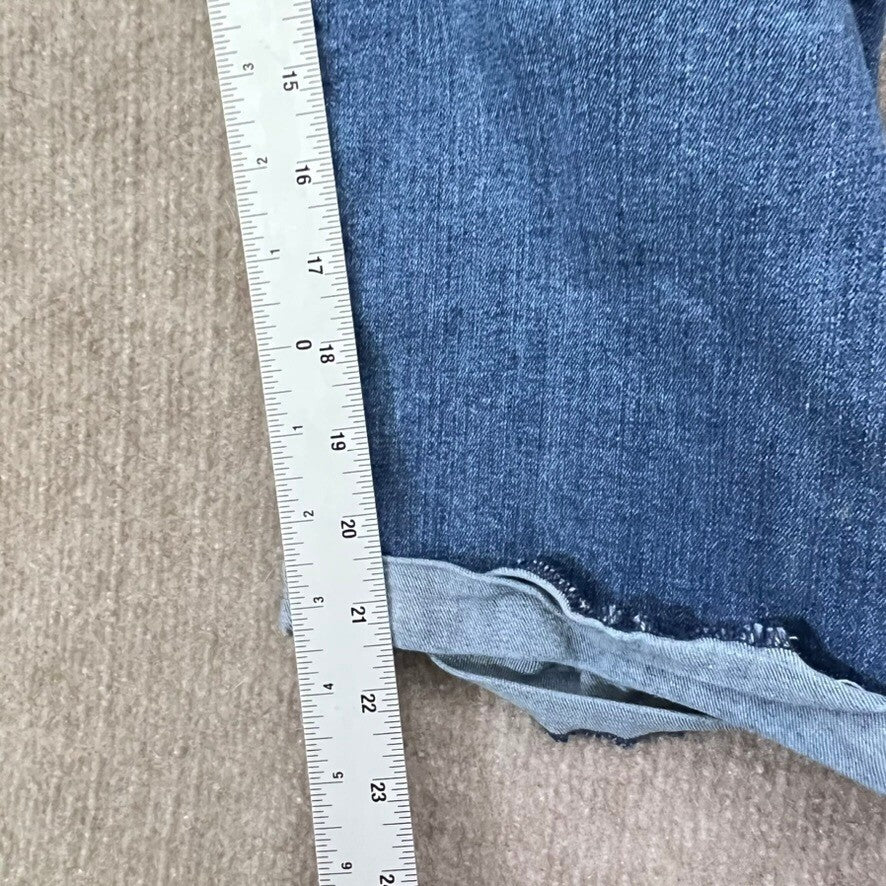 NYDJ Plus Size 24W Blue Denim Cropped Jeans Lift Tuck Technology, Raw Hem
