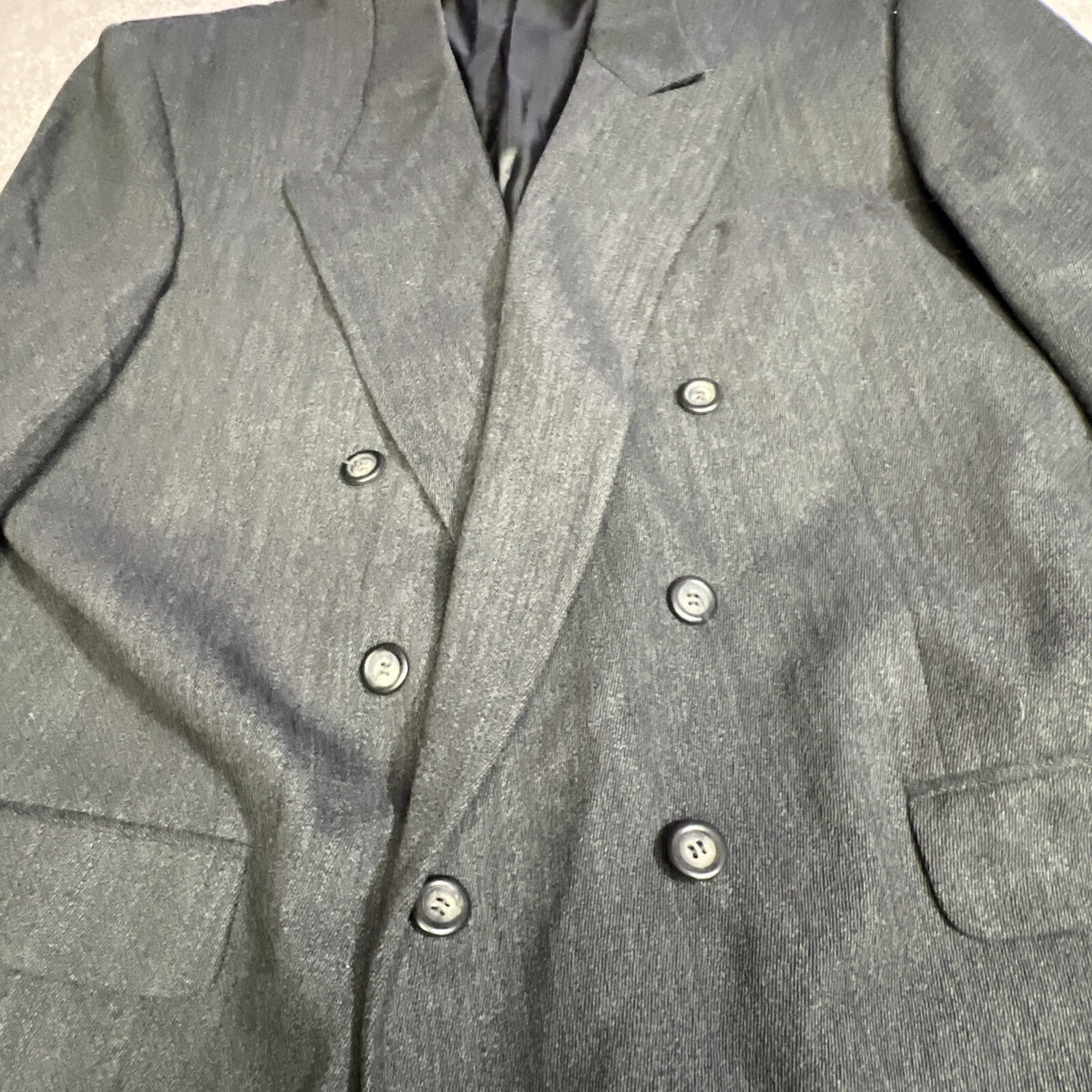 Conte di Milano Blazer Mens 44R Gray Wool Double Breasted Peak Lapel Jacket