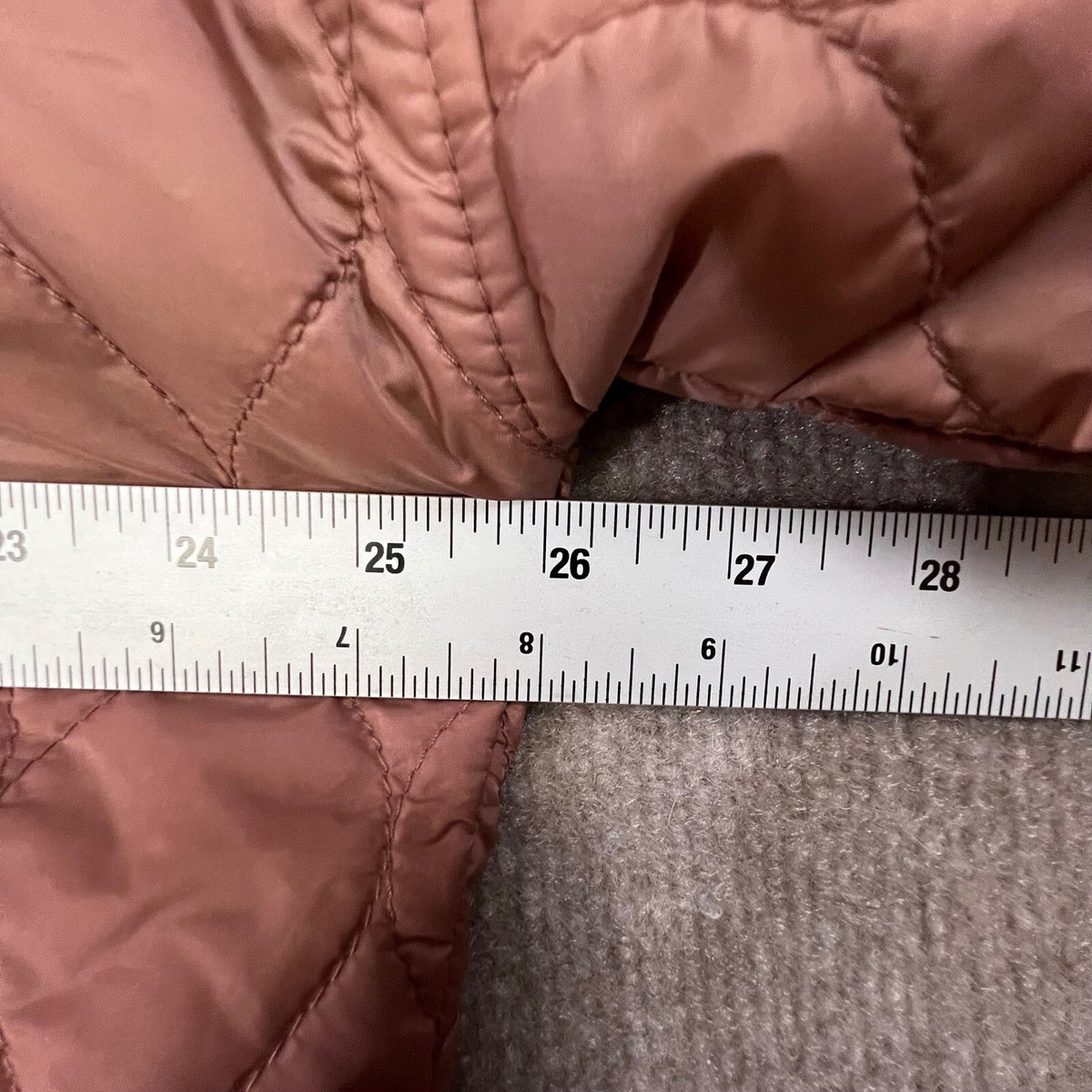 Joy Lab Quilted Bomber Jacket Womens L Mauve Pink Full Zip Padded Pockets