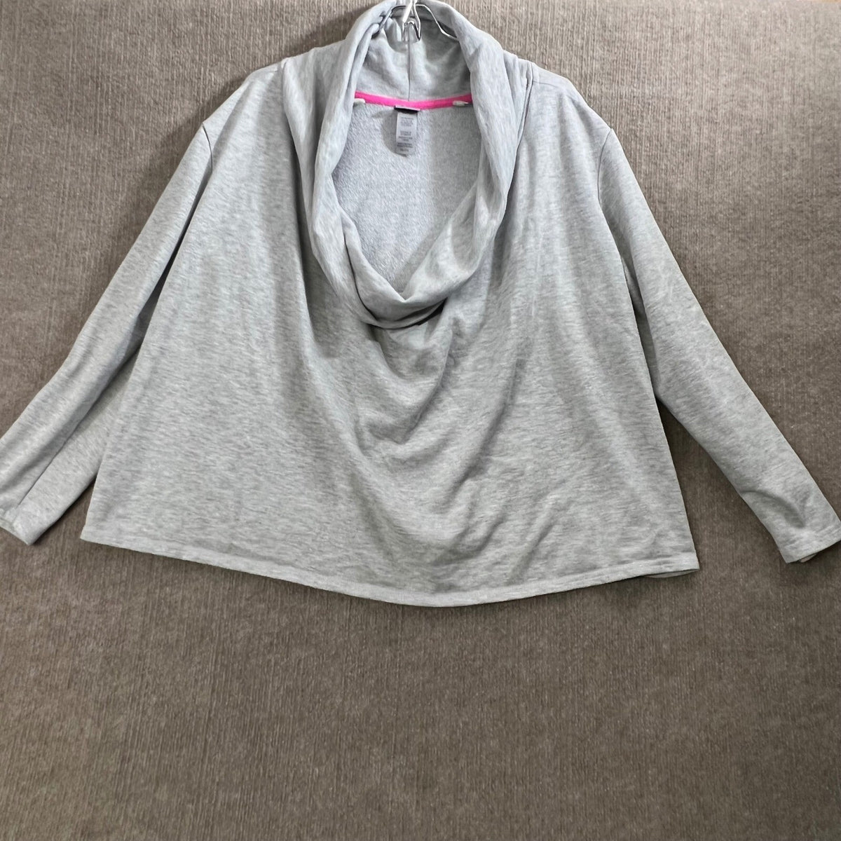 Champion XXL Gray Cowl Neck Pullover Top Sweatshirt Loungewear Womens