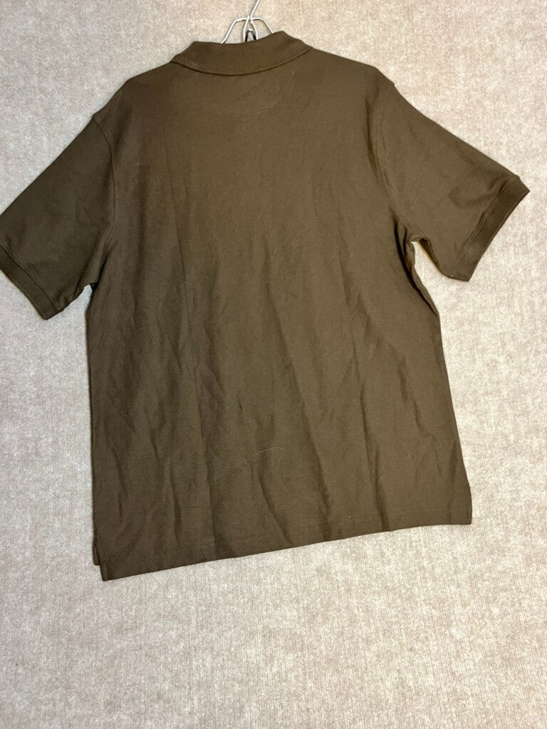 NWT Croft & Barrow Men’s Polo Large Performance Pique Brown Comfortable Casual
