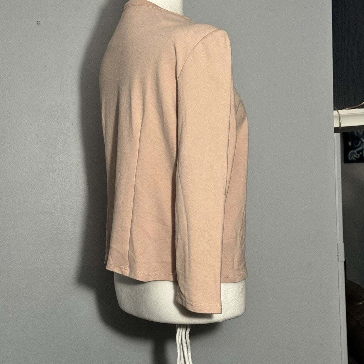 Blazer Jacket Peach Open Front Minimalist Business Casual Career