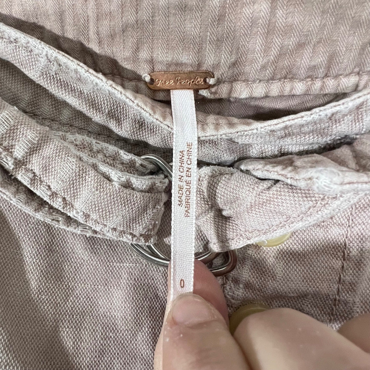 Free People High Waisted Button Fly Cropped Cargo Pants Dusty Rose Size 0