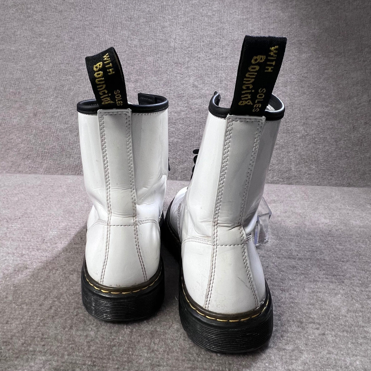 Dr. Martens Women's Size 10 White Leather Platform Combat Boots 42 EU 9M US