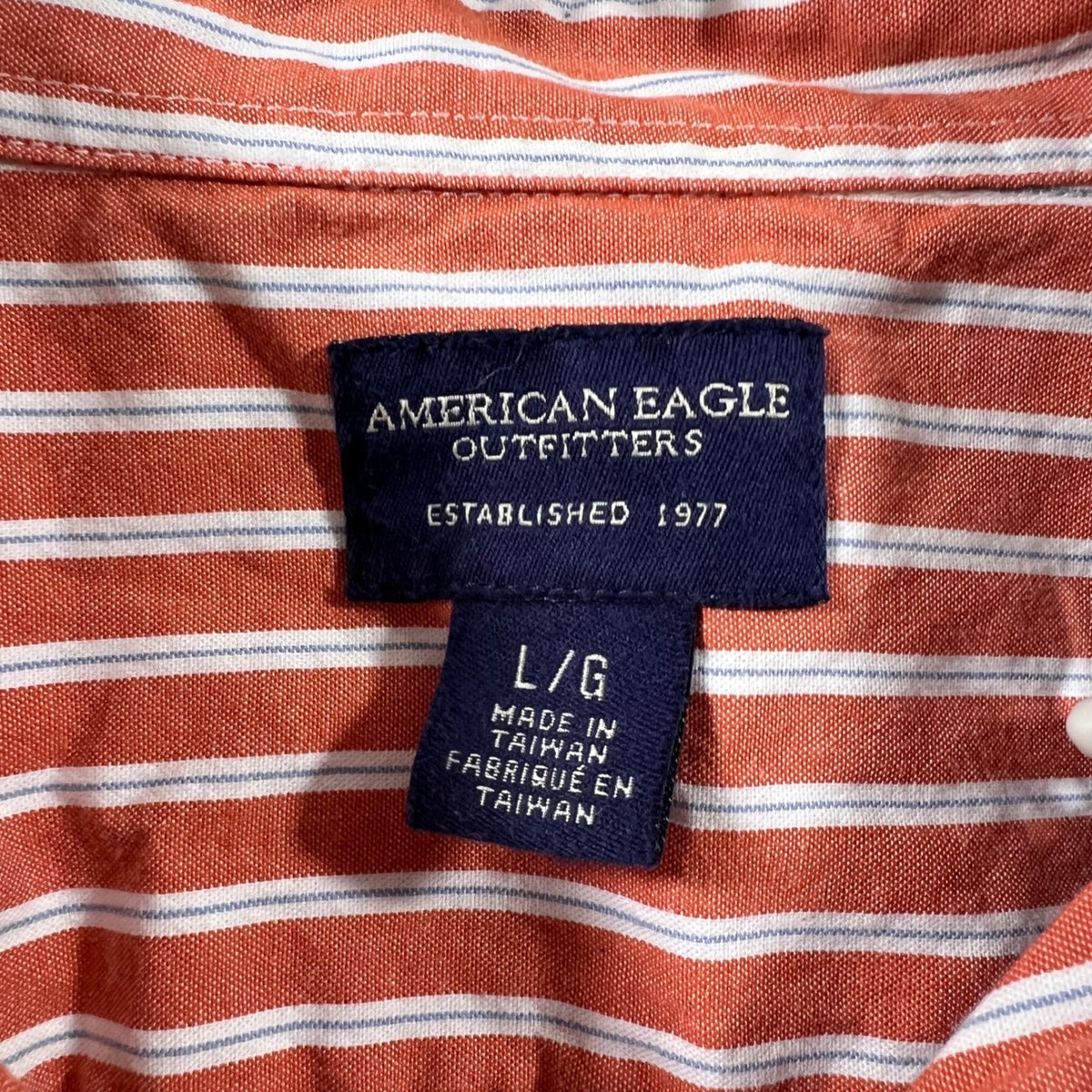American Eagle Outfitters Striped Button Down Shirt Mens L Cotton