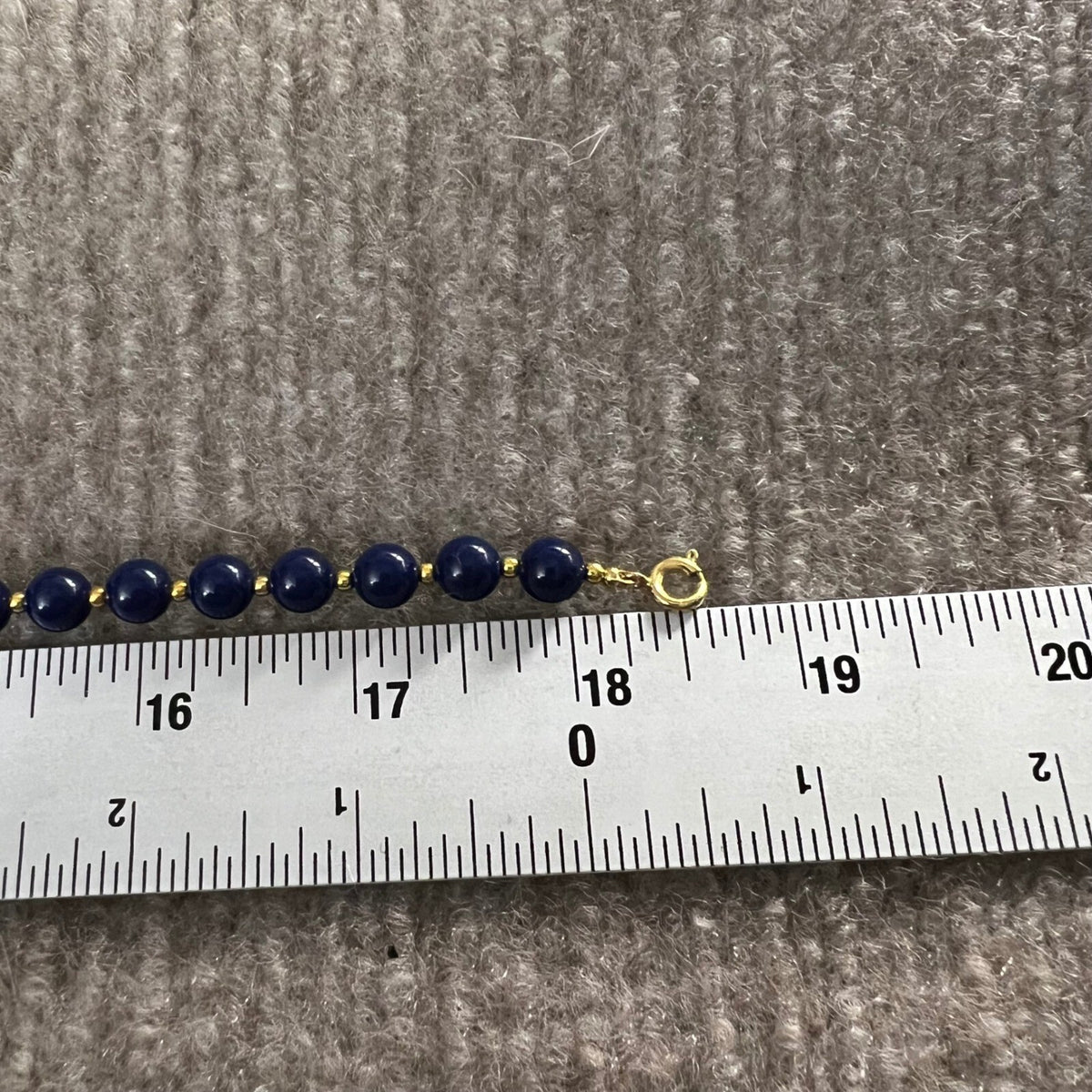 Unsigned Vintage Navy Bead Necklace Bangle Bracelet Earrings Jewelry Set