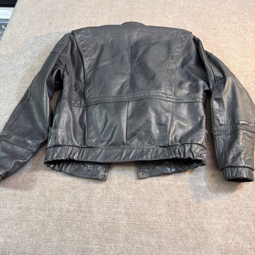 Vintage 90s Wilson Suede Leather Mens S 38 Gray Leather Jacket Removable Lining