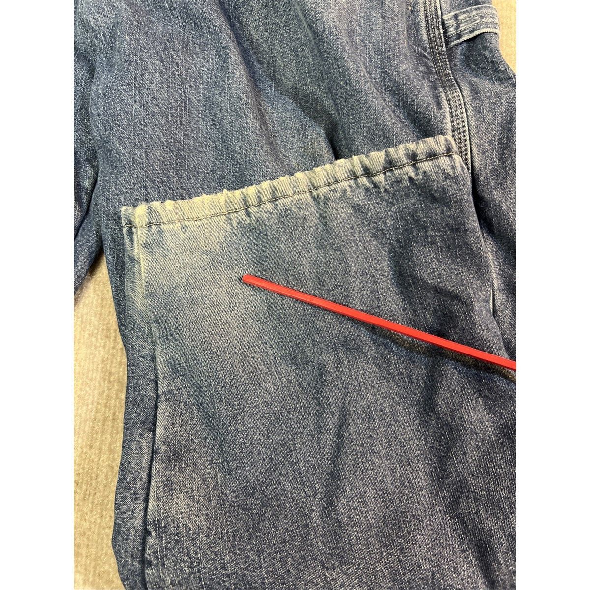 Wrangler Fleece Lined Carpenter Jeans Mens 40x30 Blue Denim Workwear Rugged